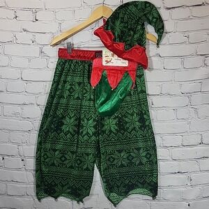 Secret Santa Mens Med 3 Piece Holiday Outfit Shorts Thong and Hat Christmas New